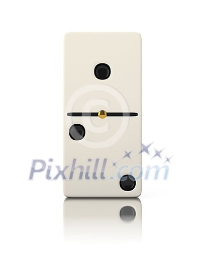 Domino game bone close up isolated on white Domino game bone close up isolated on white