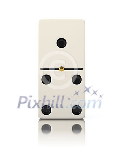 Domino game bone close up isolated on white Domino game bone close up isolated on white
