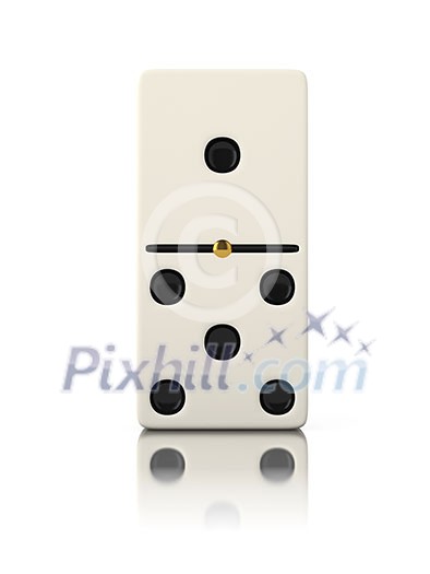 Domino game bone close up isolated on white Domino game bone close up isolated on white