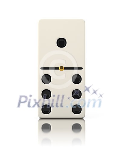 Domino game bone close up isolated on white Domino game bone close up isolated on white