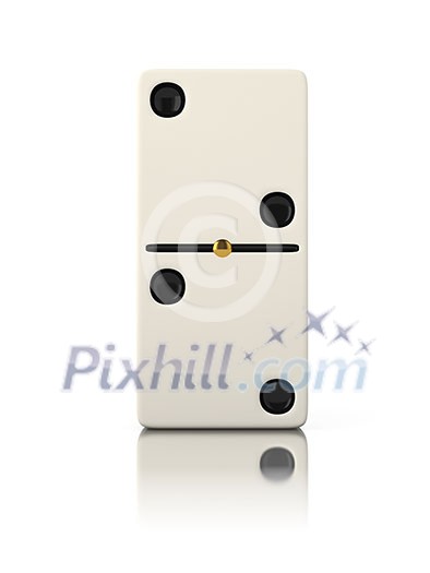 Domino game bone close up isolated on white Domino game bone close up isolated on white