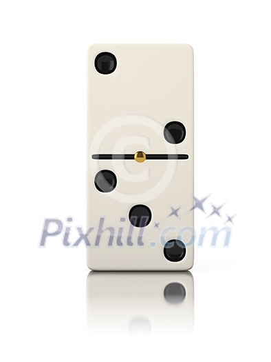 Domino game bone close up isolated on white Domino game bone close up isolated on white