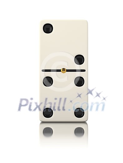 Domino game bone close up isolated on white Domino game bone close up isolated on white