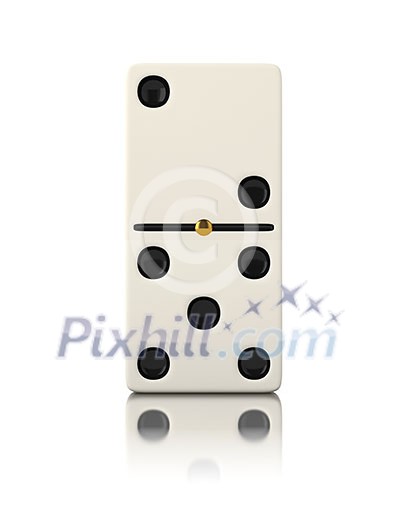 Domino game bone close up isolated on white Domino game bone close up isolated on white