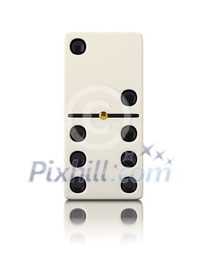 Domino game bone close up isolated on white Domino game bone close up isolated on white
