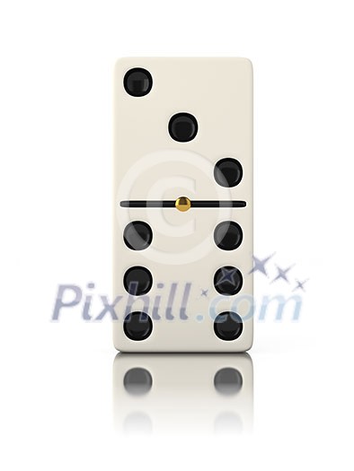 Domino game bone close up isolated on white Domino game bone close up isolated on white