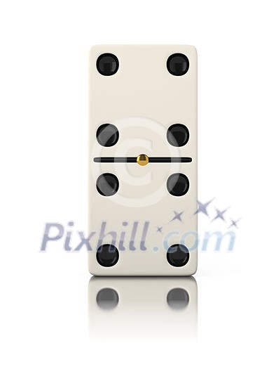 Domino game bone close up isolated on white Domino game bone close up isolated on white