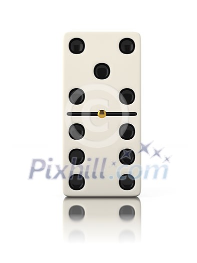 Domino game bone close up isolated on white Domino game bone close up isolated on white