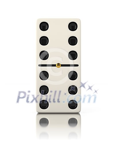 Domino game bone close up isolated on white Domino game bone close up isolated on white