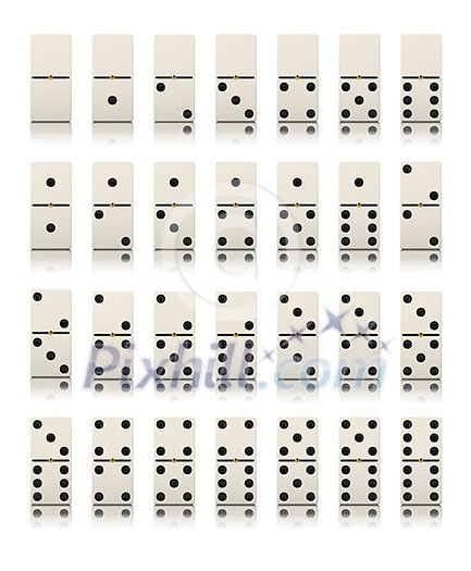 Domino game set isolated on white Domino game set isolated on white