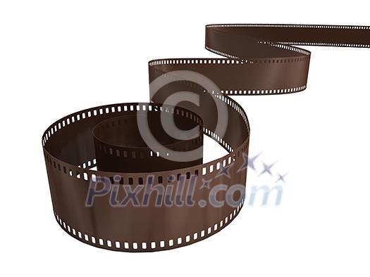 Blank photo film with reflection on white Blank photo film with reflection on white