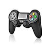 Gamepad joypad for video game console isolated on white background with reflection