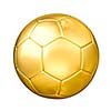 Soccer football cup prize concept - gold golden soccer ball isolated on white background