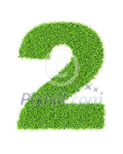 Grass number 2 two - ecology eco friendly concept character type Grass number 2 two - ecology eco friendly concept character type