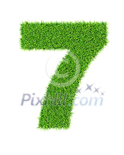 Grass number 7 seven - ecology eco friendly concept character type Grass number 7 seven - ecology eco friendly concept character type