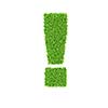 Grass alphabet exclamation mark - ecology eco friendly concept character type
