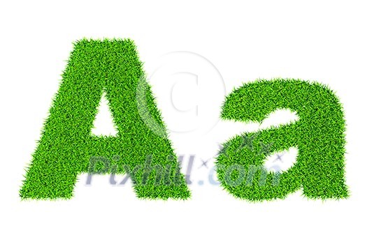 Grass letter A - ecology eco friendly concept character type