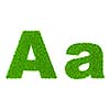 Grass letter A - ecology eco friendly concept character type