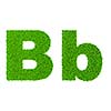 Grass letter B - ecology eco friendly concept character type