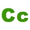 Grass letter C - ecology eco friendly concept character type