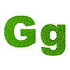 Grass letter G - ecology eco friendly concept character type