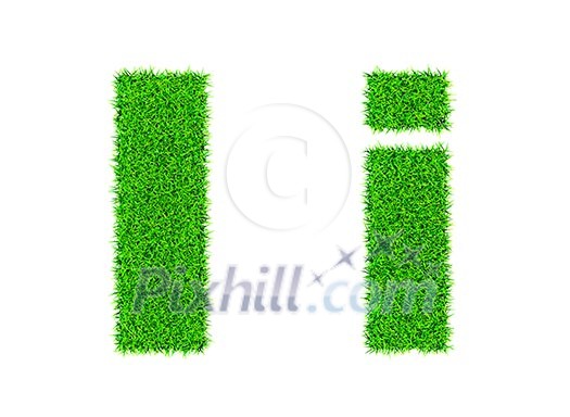 Grass letter I - ecology eco friendly concept character type Grass letter I - ecology eco friendly concept character type