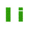 Grass letter I - ecology eco friendly concept character type