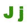 Grass letter J - ecology eco friendly concept character type