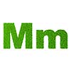Grass letter M - ecology eco friendly concept character type