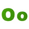 Grass letter O - ecology eco friendly concept character type