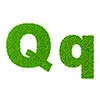 Grass letter Q - ecology eco friendly concept character type