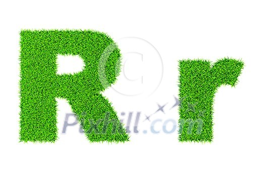 Grass letter R - ecology eco friendly concept character type Grass letter R - ecology eco friendly concept character type