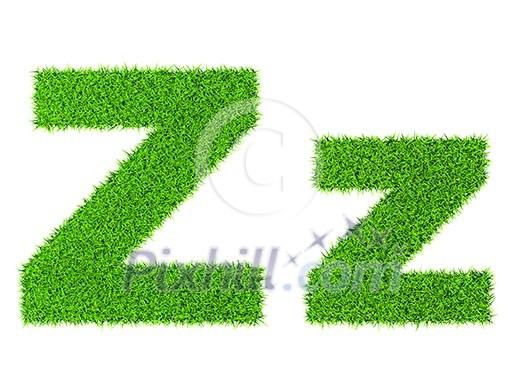 Grass letter Z - ecology eco friendly concept character type