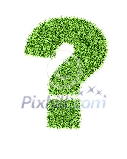 Grass alphabet exclamation mark - ecology eco friendly concept character type
