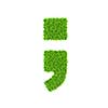 Grass alphabet semicolon period comma - ecology eco friendly concept character type