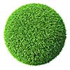 Ecology eco conservation nature creative concept - green grass sphere isolated on white background