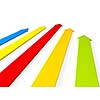 Upward rising colorful arrows isolated