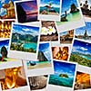 Thai travel tourism concept design - collage of Thailand images