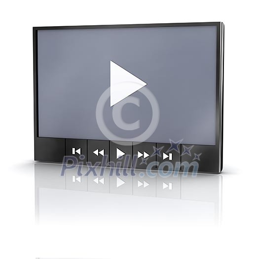 Media video player with reflection Media video player with reflection