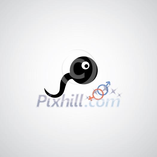 Sperm cells symbol on gray background Sperm cells symbol on gray background