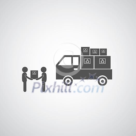 delivery services symbol on gray background 