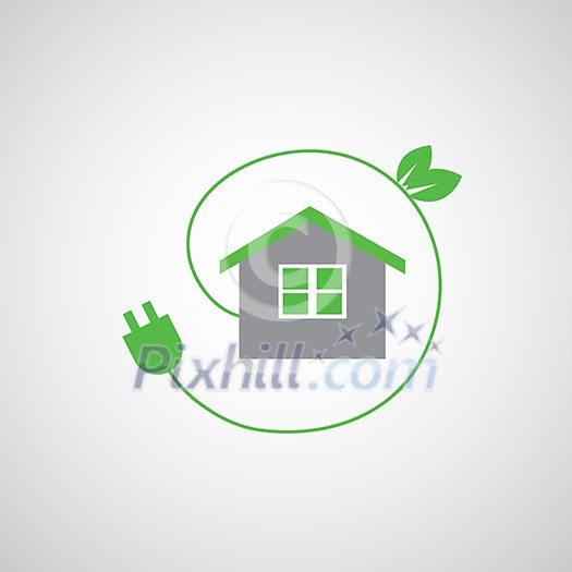 green home power efficiency vector icon  