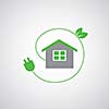 green home power efficiency vector icon  