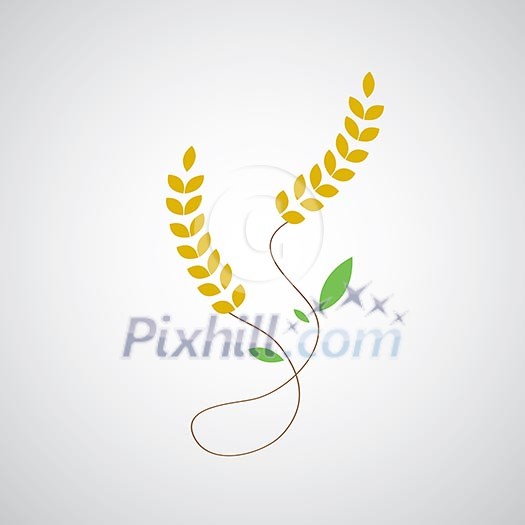 wheat symbol on gray background wheat symbol on gray background