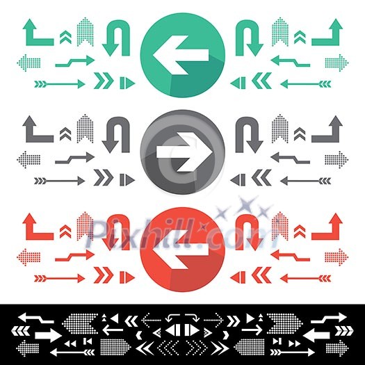 vector arrow sign icon set 