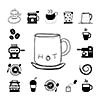 cup and coffee vector icon set 