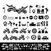 Motorcycle symbol set on white background 