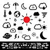 weather symbol set on white background 