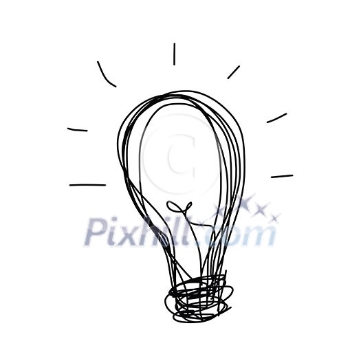 handwriting bulb light idea vector cartoon handwriting bulb light idea vector cartoon