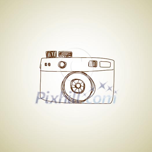 Camera hand drawn vintage style Camera hand drawn vintage style